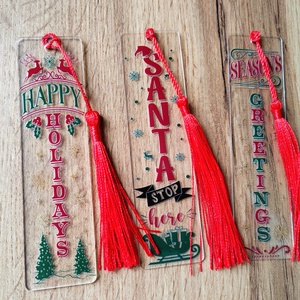 Karácsonyi könyvjelző, piros-zöld - könyv & zene - könyvjelző - Meska.hu