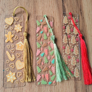 Karácsonyi könyvjelző, színes - Meska.hu