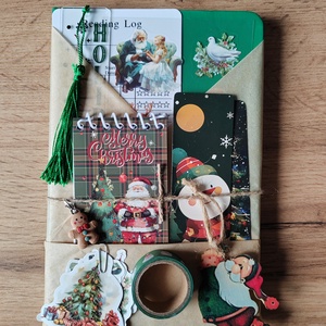 Karácsonyi csomag, zöld, DIY (Csináld magad), Egységcsomag, Scrapbook, MESKA