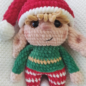 Karácsonyi manó, Karácsony, Karácsonyi lakásdekoráció, Karácsonyi manók, figurák, Horgolás, Varrás, MESKA