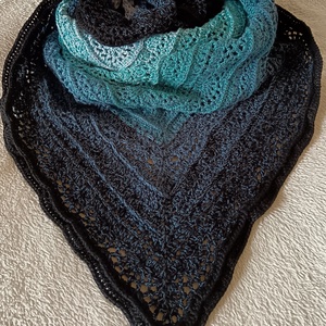 Horgolt vállkendő Tenger  - Meska.hu