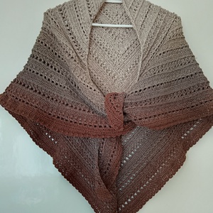 Horgolt vállkendő Mokka  - ruha & divat - sál, sapka, kendő - vállkendő - Meska.hu