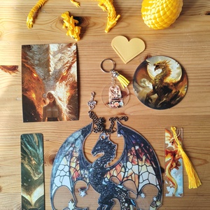 Összekészített csomag: sárkányos, arany/sárga - Meska.hu