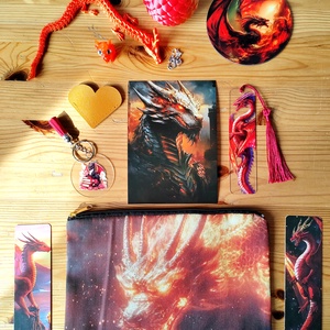 Összekészített csomag: sárkányos, piros/narancs, Kellékek & szerszámok, Dekorációs kellékek, Figurák, Scrapbook, MESKA