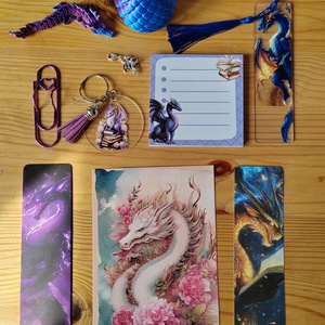 Összekészített csomag: sárkányos, kék/lila - Meska.hu