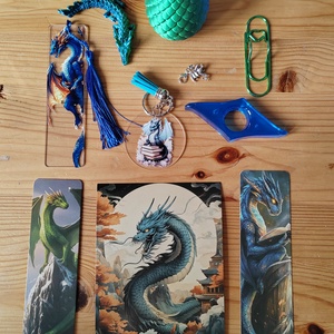 Összekészített csomag: sárkányos, kék/zöld, Kellékek & szerszámok, Dekorációs kellékek, Figurák, Scrapbook, MESKA