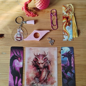 Összekészített csomag: sárkányos, rózsaszín-sárga, Kellékek & szerszámok, Dekorációs kellékek, Figurák, Scrapbook, MESKA