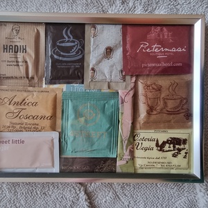 Ezüst fémkeretes cukorkép. 20 x 15 cm., Művészet, Kollázs, Mindenmás, MESKA