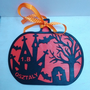 Halloween ajtódísz-kopogtató - otthon & életmód - dekoráció - fali és függő dekoráció - betű & név - Meska.hu