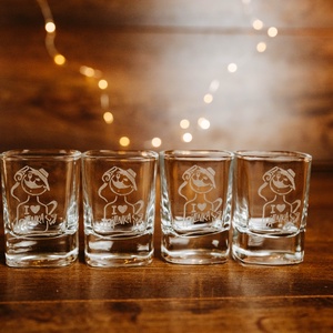 Karácsonyi pálinkáspoharak tartóval - karácsony - karácsonyi ajándékozás - karácsonyi ajándékcsomagolás - Meska.hu