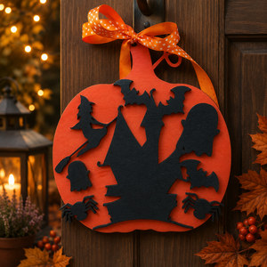 Halloween ajtódísz-kopogtató - otthon & életmód - dekoráció - fali és függő dekoráció - betű & név - Meska.hu