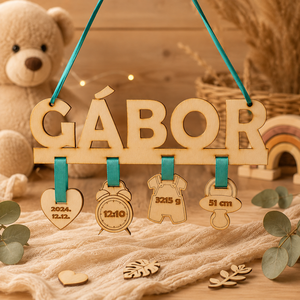 Babaköszöntős tábla , Baba - mama, Babaszoba dekoráció, Baba névtábla, Gravírozás, pirográfia, MESKA