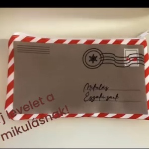 Levél a Mikulásnak  boríték formájú karácsonyi neszesszer hópelyhes zipzárdísszel - Meska.hu
