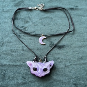 Damon cat and moon - Meska.hu