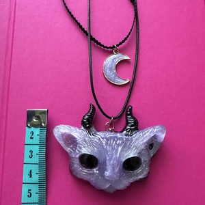 Damon cat and moon - ékszer - nyaklánc - medál - Meska.hu