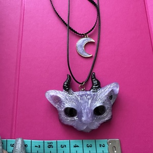 Damon cat and moon - ékszer - nyaklánc - medál - Meska.hu