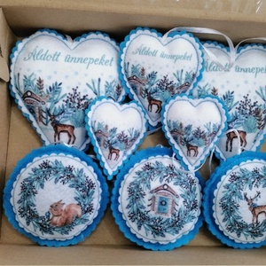 Karácsonyi dísz, Karácsony, Karácsonyi lakásdekoráció, Karácsonyfadíszek, Varrás, MESKA