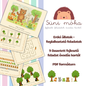 Erdei állatok foglalkoztató -PDF, Játék & Sport, Készségfejlesztő és Logikai játék, Logikai játékok, Fotó, grafika, rajz, illusztráció, MESKA