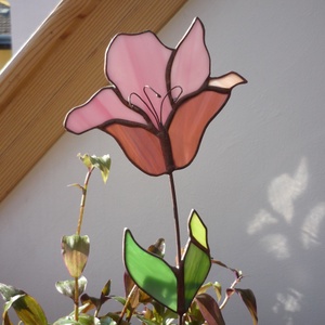 Rózsaszín tulipán. (tiffany virág, ajándék, anyák napjára, születésnapra, névnapra, lakberendezés) - Meska.hu