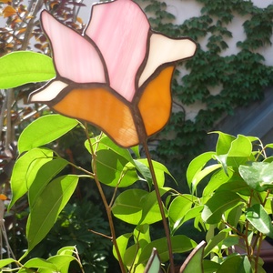 Rózsaszín tulipán (tiffany virág, ajándék, születésnapra, névnapra, dekoráció, lakberencezés) - Meska.hu