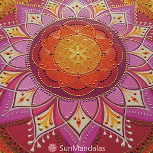 Sárga Virág Mandala   - otthon & életmód - dekoráció - spiritualitás - mandala - Meska.hu