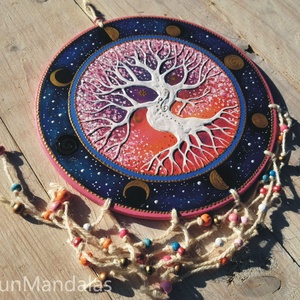 Rózsaszín-kék  Életfa  - otthon & életmód - dekoráció - spiritualitás - mandala - Meska.hu