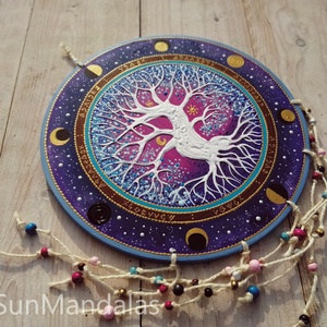 Lila-kék Életfa  - otthon & életmód - dekoráció - spiritualitás - mandala - Meska.hu