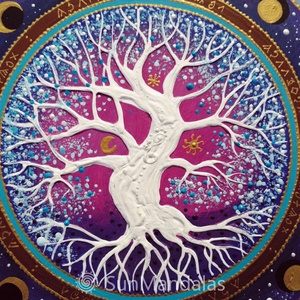 Lila-kék Életfa  - otthon & életmód - dekoráció - spiritualitás - mandala - Meska.hu