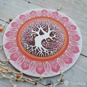 Barack-fehér  Életfa  - otthon & életmód - dekoráció - spiritualitás - mandala - Meska.hu