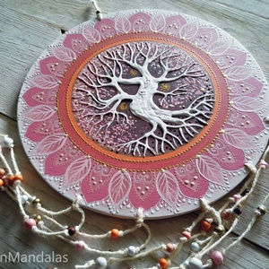 Barack-fehér  Életfa  - otthon & életmód - dekoráció - spiritualitás - mandala - Meska.hu