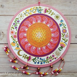 Rózsaszín virág NapMandala - Meska.hu