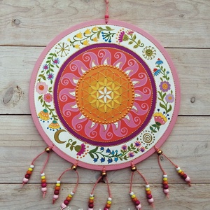 Rózsaszín virág NapMandala - otthon & életmód - dekoráció - spiritualitás - mandala - Meska.hu