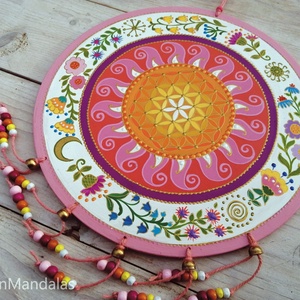 Rózsaszín virág NapMandala - otthon & életmód - dekoráció - spiritualitás - mandala - Meska.hu
