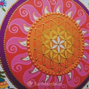 Rózsaszín virág NapMandala - otthon & életmód - dekoráció - spiritualitás - mandala - Meska.hu