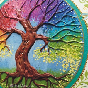 Szivárvány Életfa ( Mandala)  - otthon & életmód - dekoráció - spiritualitás - mandala - Meska.hu