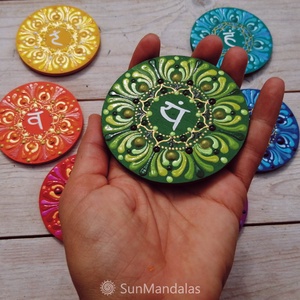 Csakra sor hűtőmágnes - otthon & életmód - dekoráció - spiritualitás - mandala - Meska.hu