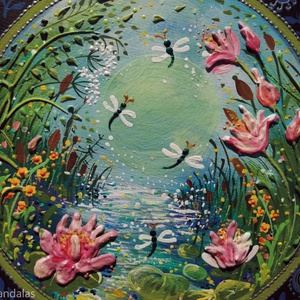 Erdei tó tavirózsákkal ( lótusz)  - otthon & életmód - dekoráció - spiritualitás - mandala - Meska.hu