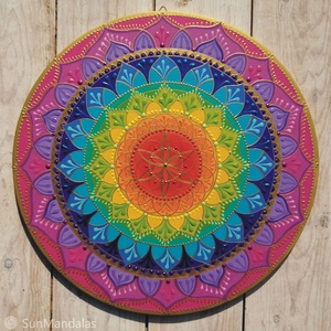 Szivárvány Mandala csakra színekkel , Otthon & Életmód, Dekoráció, Spiritualitás, Mandala, Festett tárgyak, MESKA