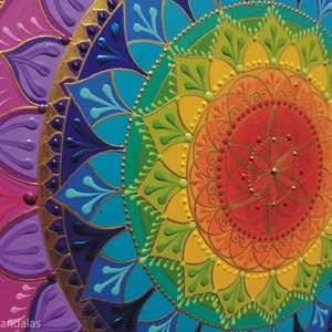 Szivárvány Mandala csakra színekkel  - otthon & életmód - dekoráció - spiritualitás - mandala - Meska.hu