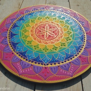 Szivárvány Mandala csakra színekkel  - otthon & életmód - dekoráció - spiritualitás - mandala - Meska.hu