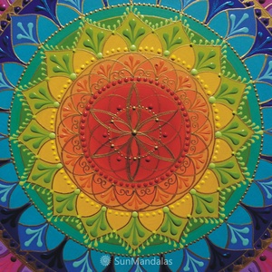 Szivárvány Mandala csakra színekkel  - otthon & életmód - dekoráció - spiritualitás - mandala - Meska.hu
