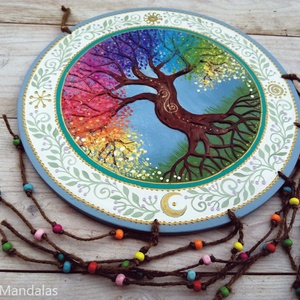 Szivárvány Életfa ( Mandala)  - otthon & életmód - dekoráció - spiritualitás - mandala - Meska.hu