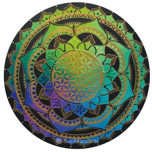 Zöld-türkiz-lila Mandala - Meska.hu
