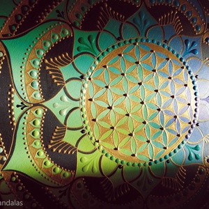 Zöld-türkiz-lila Mandala - otthon & életmód - dekoráció - spiritualitás - mandala - Meska.hu