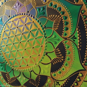 Zöld-türkiz-lila Mandala - otthon & életmód - dekoráció - spiritualitás - mandala - Meska.hu