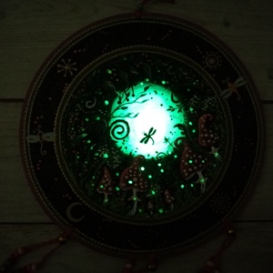 Varázserdő rózsaszín gombákkal  - otthon & életmód - dekoráció - spiritualitás - mandala - Meska.hu