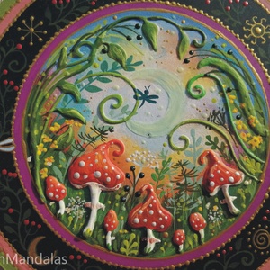 Varázserdő piros gombákkal  - otthon & életmód - dekoráció - spiritualitás - mandala - Meska.hu