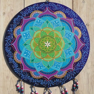 Kék Lótusz Mandala Életvirága szimbólummal  - otthon & életmód - dekoráció - spiritualitás - mandala - Meska.hu