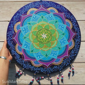  Kék Lótusz Mandala Életvirága szimbólummal  - otthon & életmód - dekoráció - spiritualitás - mandala - Meska.hu