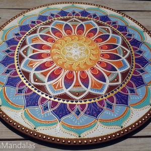 Indián Mandala Életmag és Napforgó szimbólummal  - otthon & életmód - dekoráció - spiritualitás - mandala - Meska.hu